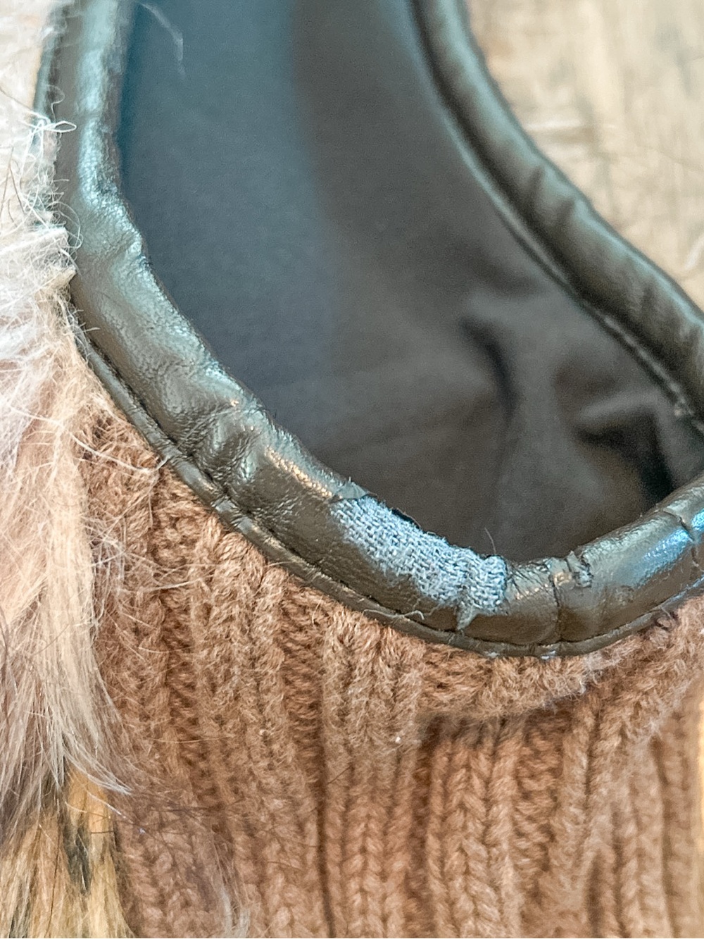 Y2K Faux Fur Vest Women’s Knit Trim Street Style Guess Size Medium Animal Print - Picture 9 of 10